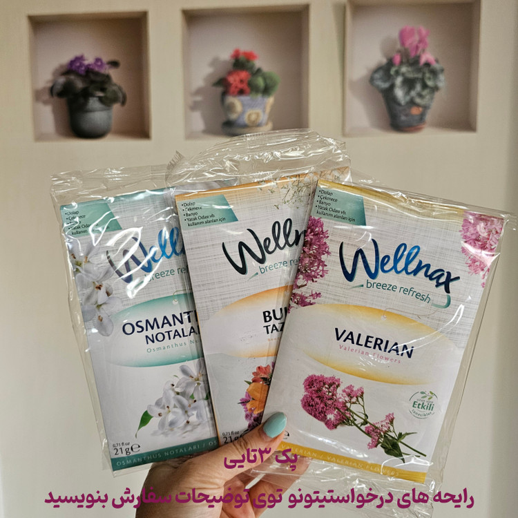 پک 3 عددی خوشبو کننده و ضد بید کمد ولناکس wellnax مناسب کمد لباس، حوله و رخت خواب